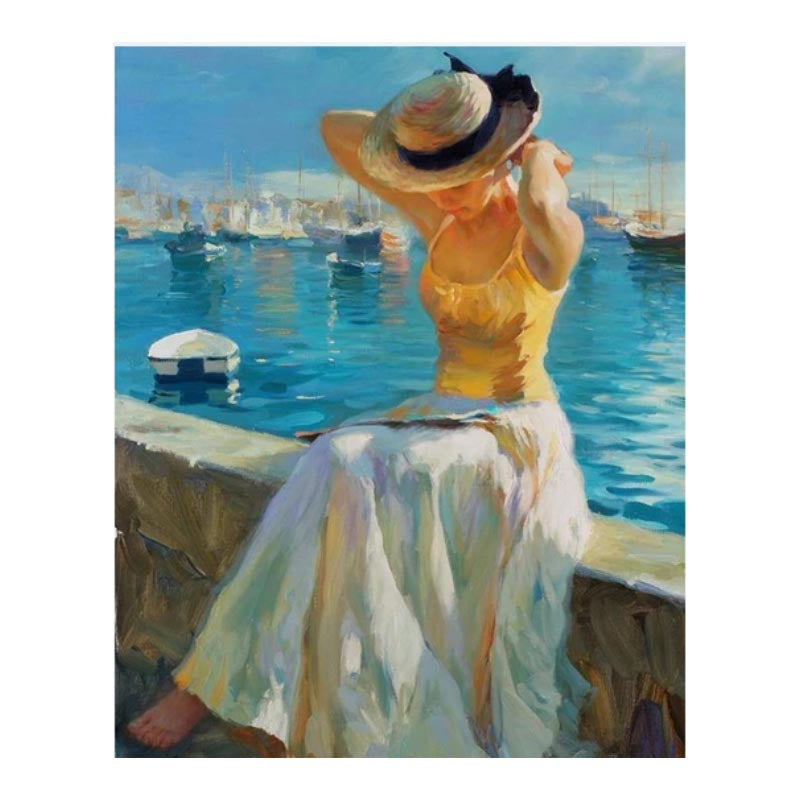 diy oil painting by numbers kit girl paint by numbers for adults for home decor