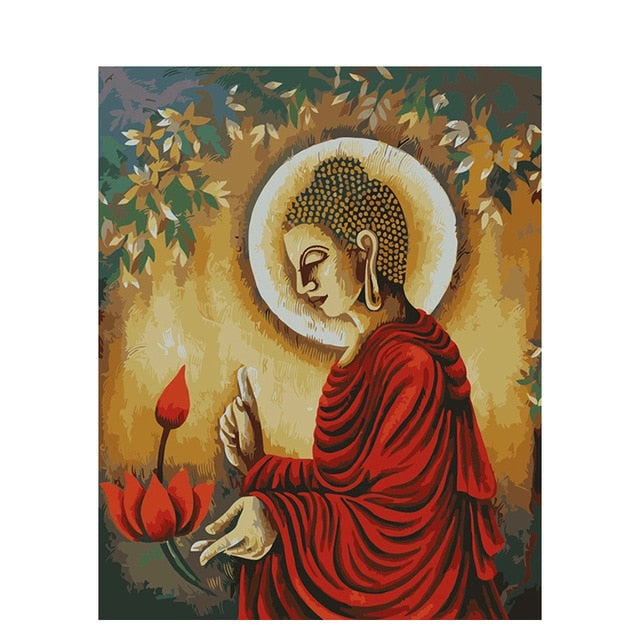 buddha pictures canvas art painting diy oil paint by numbers custom paint by numbers set wall decor seven wall arts