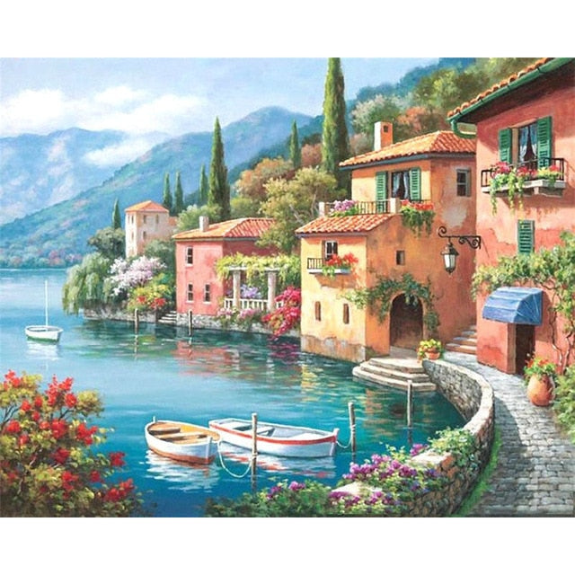 Sea scenery DIY oil Painting By Numbers Kit acrylic paint by numbers art work diy Paintings art on canvas