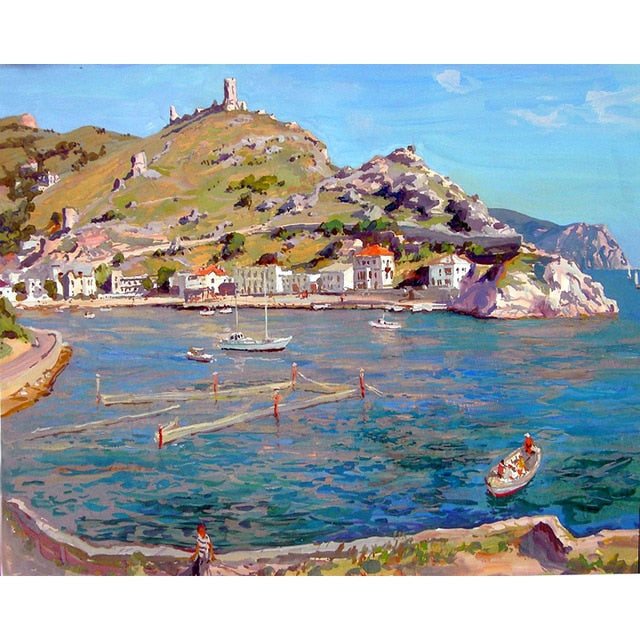 Sea scenery DIY oil Painting By Numbers Kit acrylic paint by numbers art work diy Paintings art on canvas