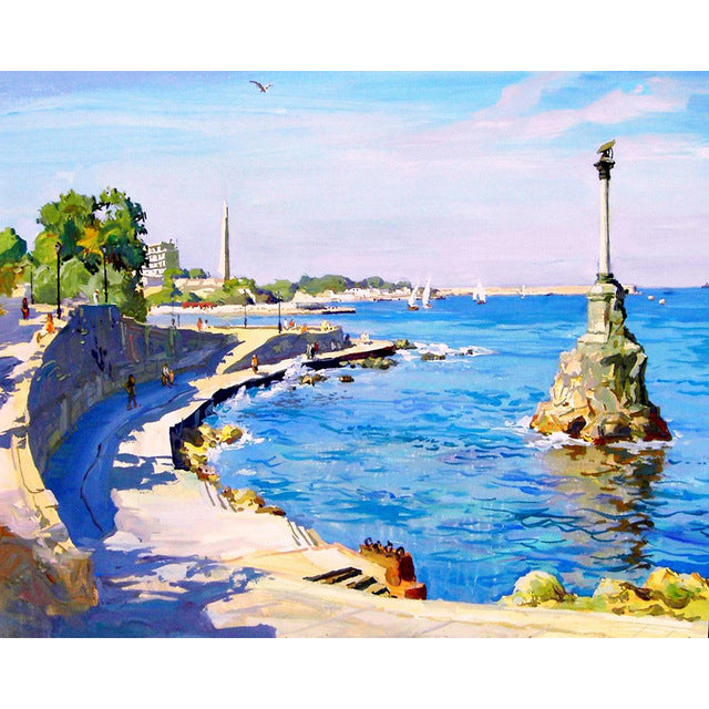 Sea scenery DIY oil Painting By Numbers Kit acrylic paint by numbers art work diy Paintings art on canvas