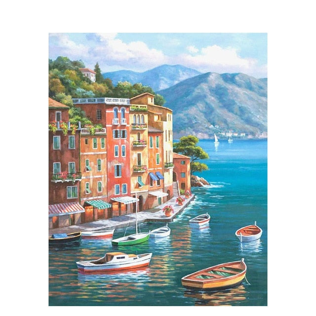 Sea scenery DIY oil Painting By Numbers Kit acrylic paint by numbers art work diy Paintings art on canvas