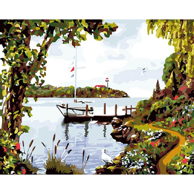 Sea scenery DIY oil Painting By Numbers Kit acrylic paint by numbers art work diy Paintings art on canvas