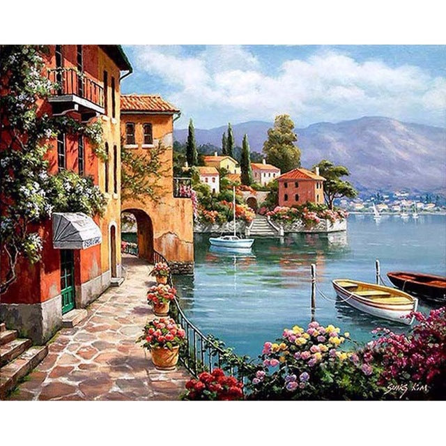 Sea scenery DIY oil Painting By Numbers Kit acrylic paint by numbers art work diy Paintings art on canvas