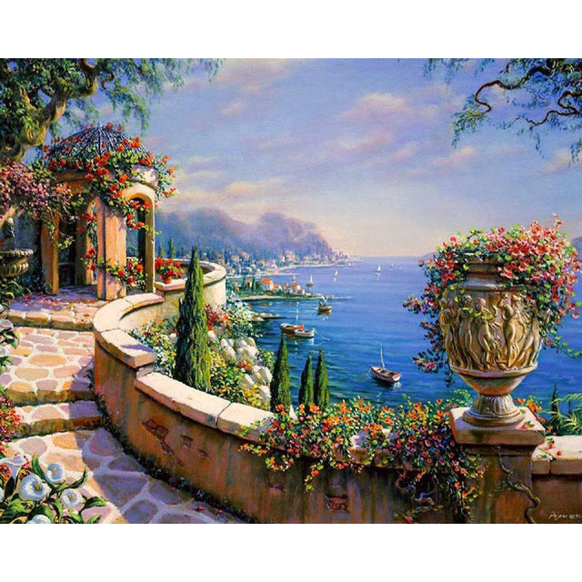 Sea scenery DIY oil Painting By Numbers Kit acrylic paint by numbers art work diy Paintings art on canvas