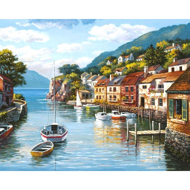 Sea scenery DIY oil Painting By Numbers Kit acrylic paint by numbers art work diy Paintings art on canvas