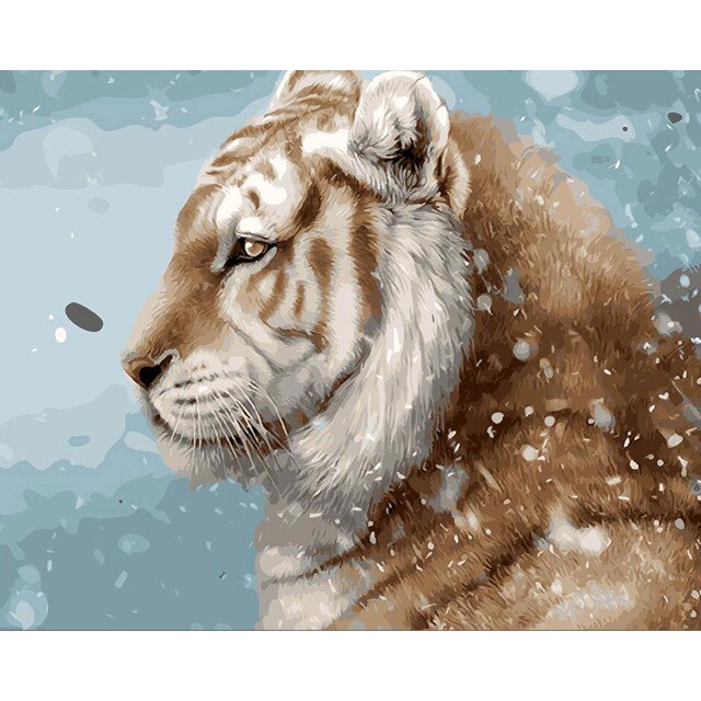 DIY digital Painting By Numbers Kits Tiger canvas Paint By Numbers animals Hand Oil Painting Unique Gift For Children adults