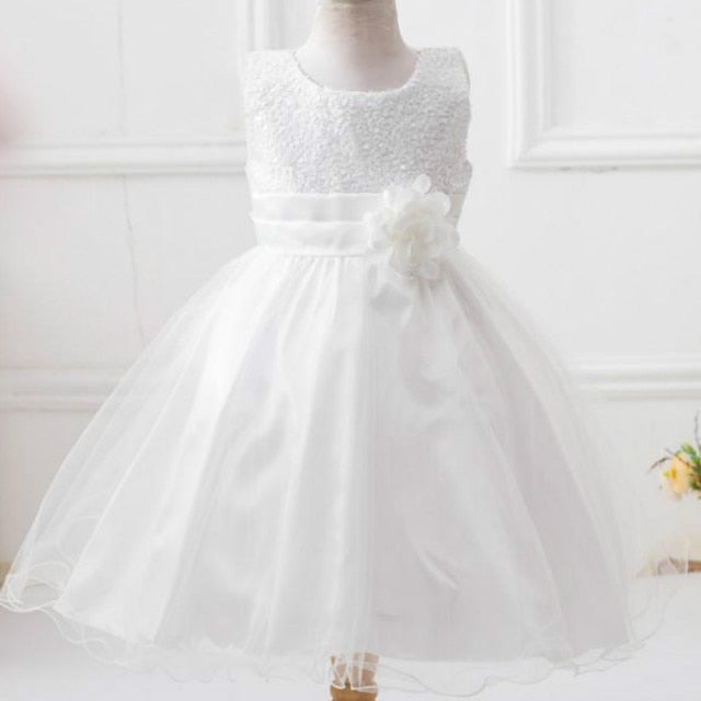 Baby Girls Sequins Flower Party Tutu Dress Clothes Children Girls Wedding Birthday Dress Clothing Infant Kids Christmas Costume