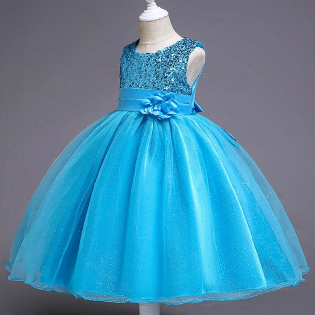 Baby Girls Sequins Flower Party Tutu Dress Clothes Children Girls Wedding Birthday Dress Clothing Infant Kids Christmas Costume