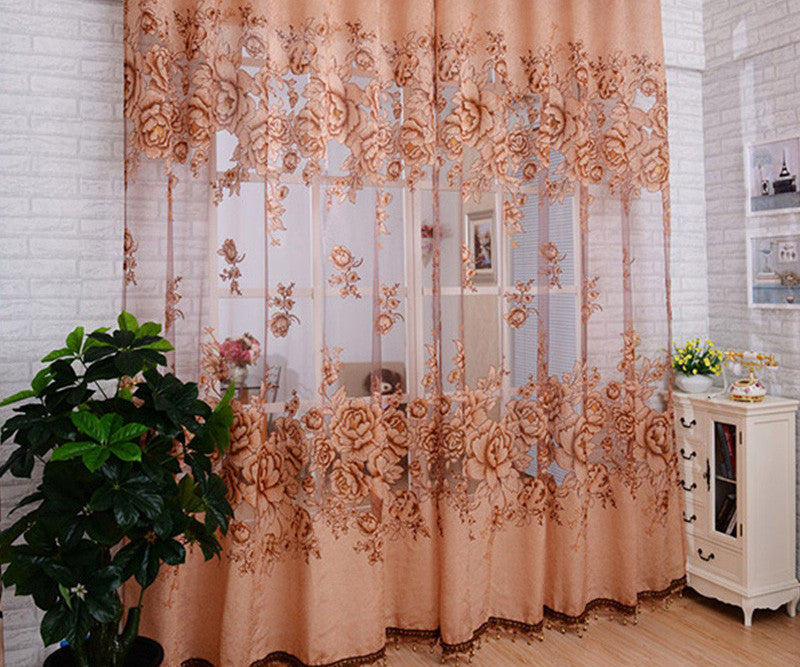 tulle in Translucidus window curtain Jacquard embroidered volie sheer curtains for living room the bedroom panel