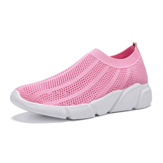 Brand Unisex Socks Shoes Breathable High-top Women Shoes Flats Fashion Sneakers Stretch Fabric Casual Slip-On Ladies Shoes