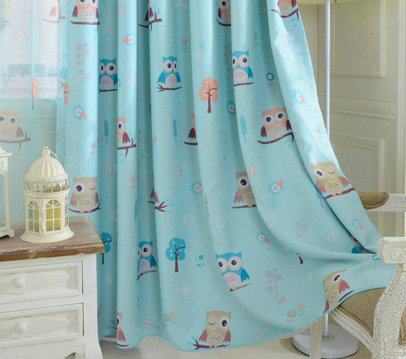 2015 cartoon owl shade blinds finished window blackout curtains for children kids bedroom windows treatments fabric
