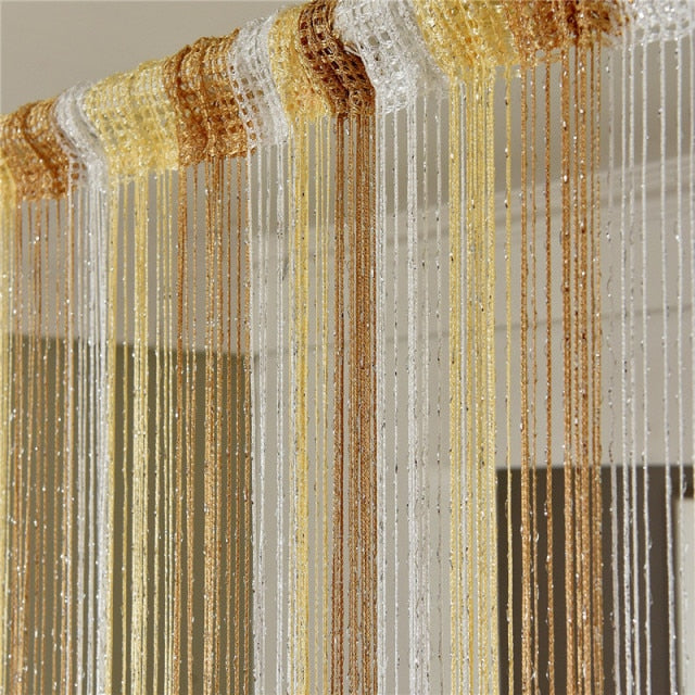 Line curtain  Tassel Flash Curtain Decoration For Living Room Bedroom Room divider Door Decorate Colorful Door curtain