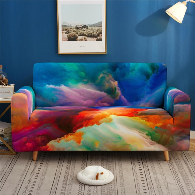 3D Hip-hop Print Elastic Sofa Cover Graffiti Stretch Couch Cover for Living Room Armchair Slipcover