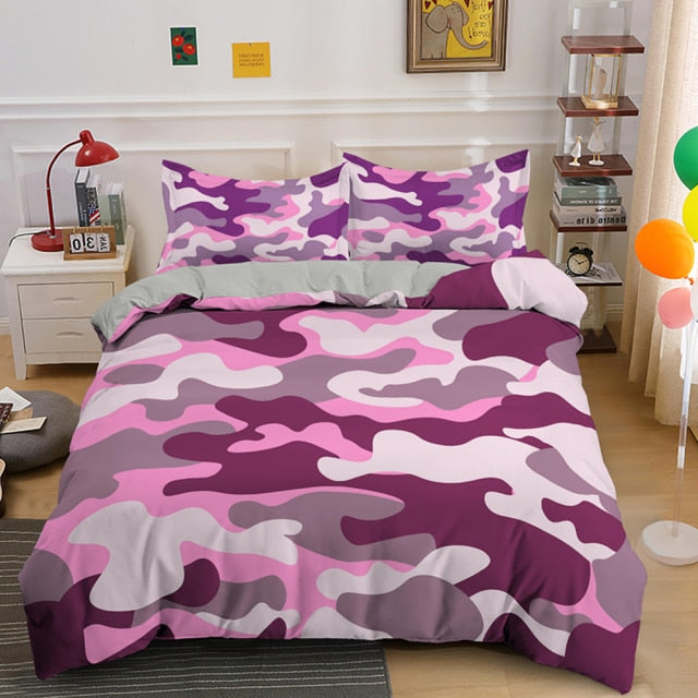Home Textile Cool Boy Girl Kid Adult Duver Cover Set Camouflage Bedding Sets King Queen Twin Comforter Covers With Pillowcase