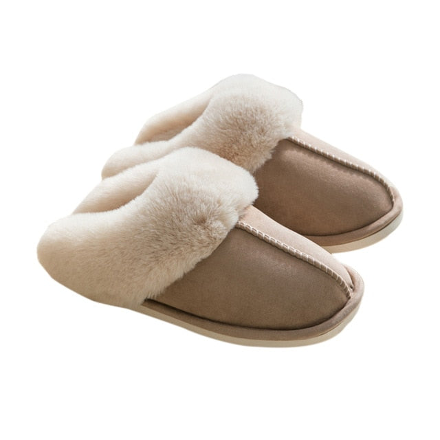 Women Indoor Slippers Warm Plush Home Slipper Anti Slip Autumn Winter Shoes House Floor Soft Slides