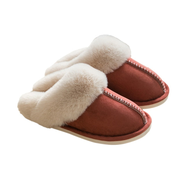 Women Indoor Slippers Warm Plush Home Slipper Anti Slip Autumn Winter Shoes House Floor Soft Slides