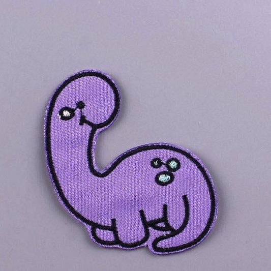 Cute Animals Dinosaur Patch Iron On Embroidered For Clothing Cartoon Anime Patches For Kid Clothes Appliques Stickers T-shirt