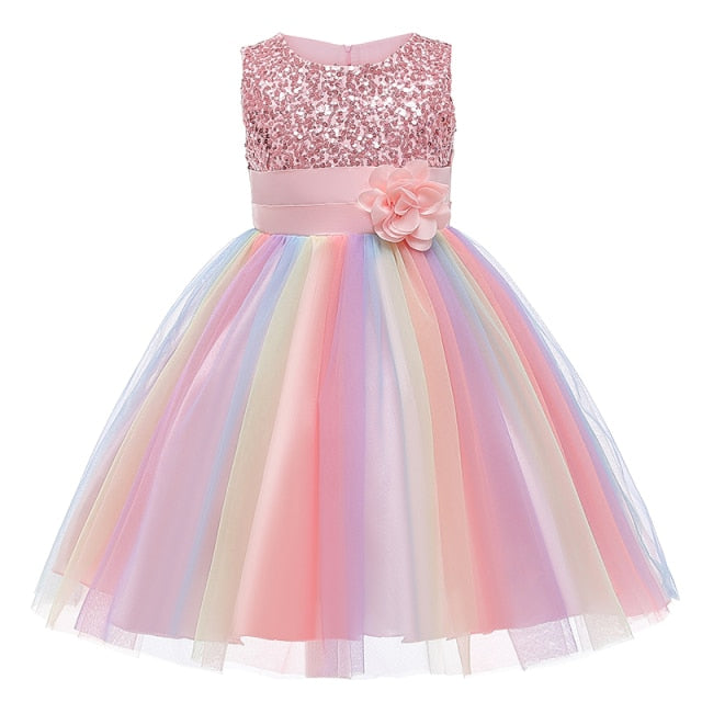 Girls Dresses Birthday Outfits Children Girls Sequins Princess party Dress Kids clothes