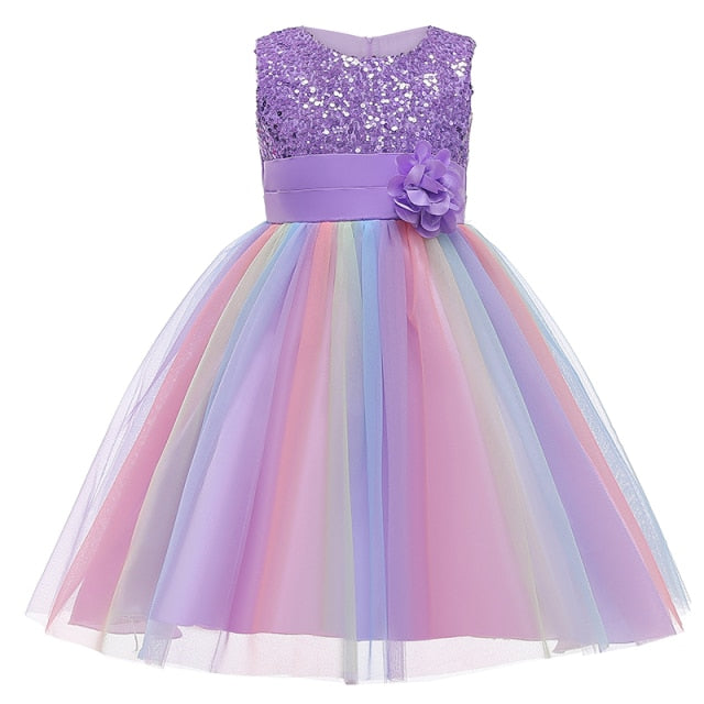 Girls Dresses Birthday Outfits Children Girls Sequins Princess party Dress Kids clothes