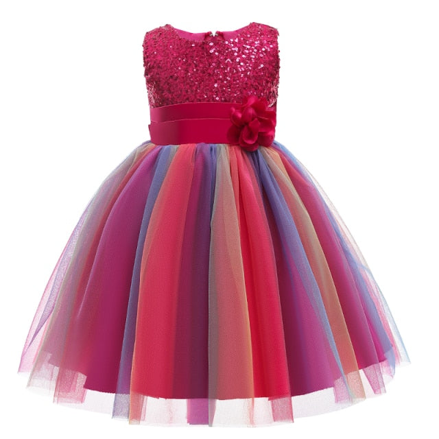 Girls Dresses Birthday Outfits Children Girls Sequins Princess party Dress Kids clothes