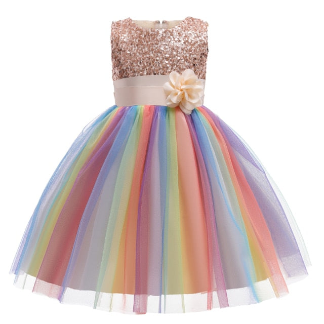 Girls Dresses Birthday Outfits Children Girls Sequins Princess party Dress Kids clothes