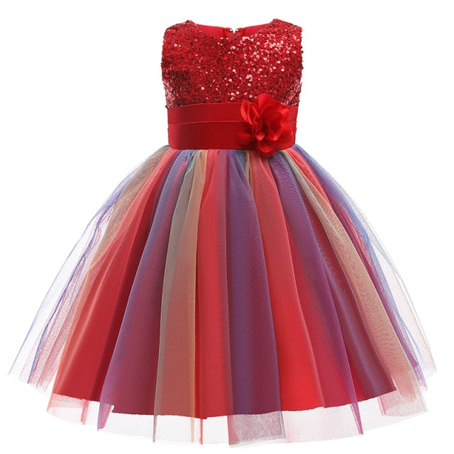 Girls Dresses Birthday Outfits Children Girls Sequins Princess party Dress Kids clothes