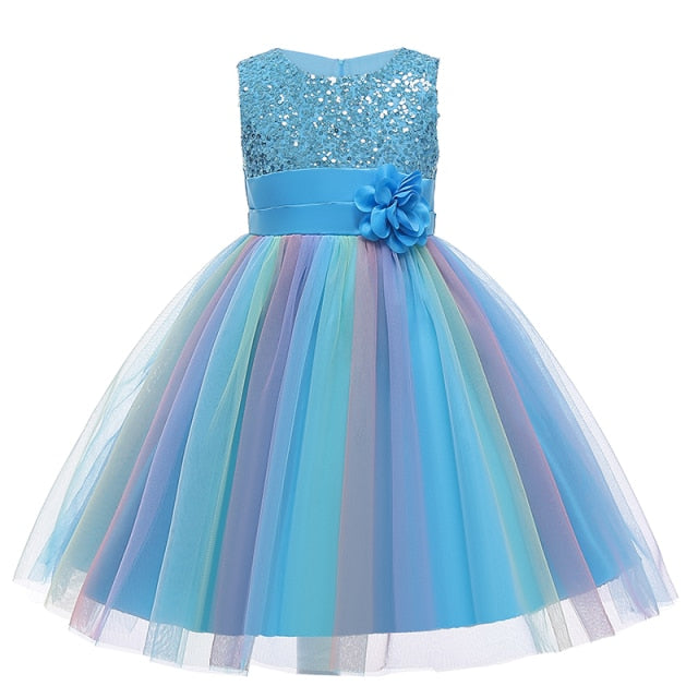 Girls Dresses Birthday Outfits Children Girls Sequins Princess party Dress Kids clothes