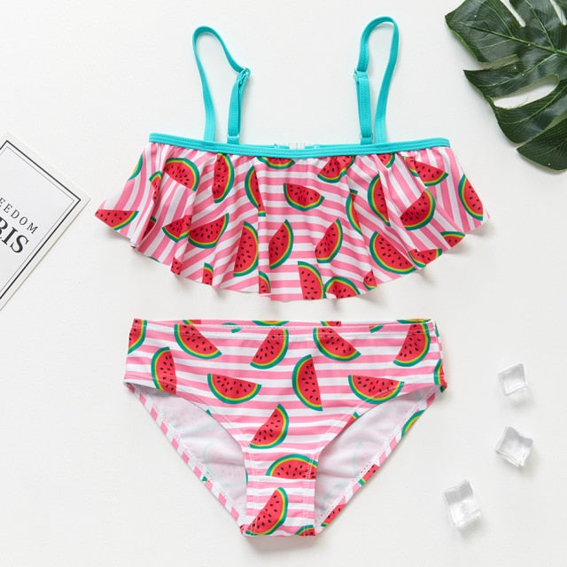 Swimwear Two Piece Flamingo Swimsuit Summer Bikini Sets Kids Swimsuit Lovely Swimwear