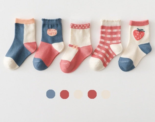 5 Pairs Cotton Kids Socks Warm Winter Socks For Baby Girls Cute Cartoon Newborn Toddler Socks Casual Sport Boys Socks 0-12 Yrs
