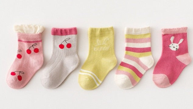 5 Pairs Cotton Kids Socks Warm Winter Socks For Baby Girls Cute Cartoon Newborn Toddler Socks Casual Sport Boys Socks 0-12 Yrs