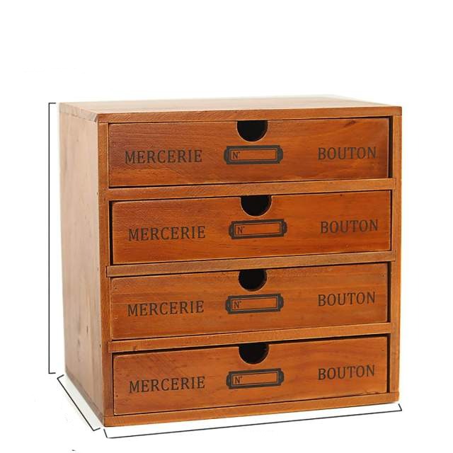Vintage Wooden Box Storage Drawer Wooden Chest Of Drawers Jewelry Cosmetics Organizer Office Home Decoration Desktop Storage Box
