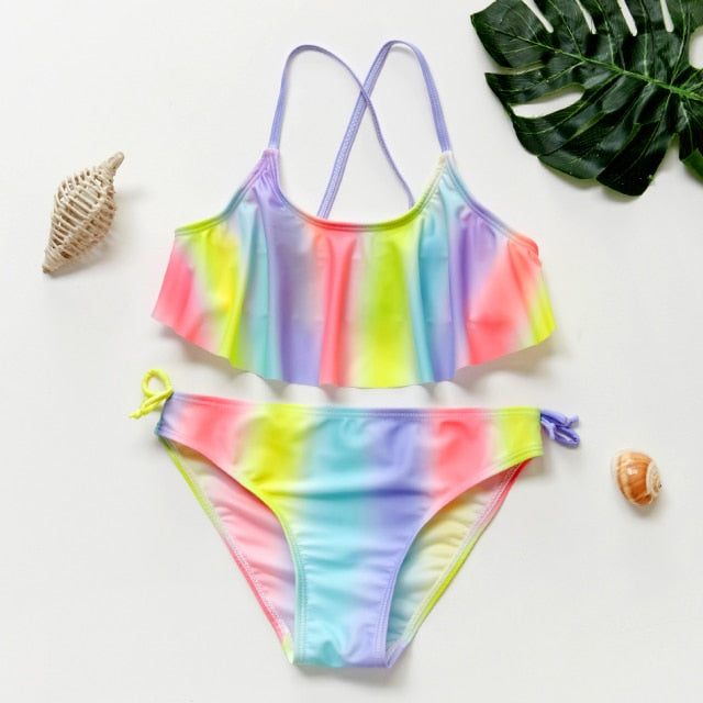 Swimwear Two Piece Flamingo Swimsuit Summer Bikini Sets Kids Swimsuit Lovely Swimwear