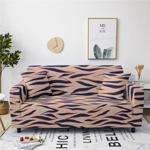 Leopard Print Stretch Slipcovers Sofa Cover Set Elastic Couch Cover for Living Room 1/2/3/4 Seater L Shape Sectional Corner Sofa