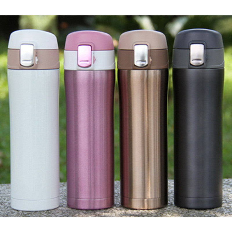 4 Colors Home Kitchen Vacuum Flasks Thermoses 420ml Stainless Steel Insulated Thermos Cup Coffee Mug Travel Drink Bottle