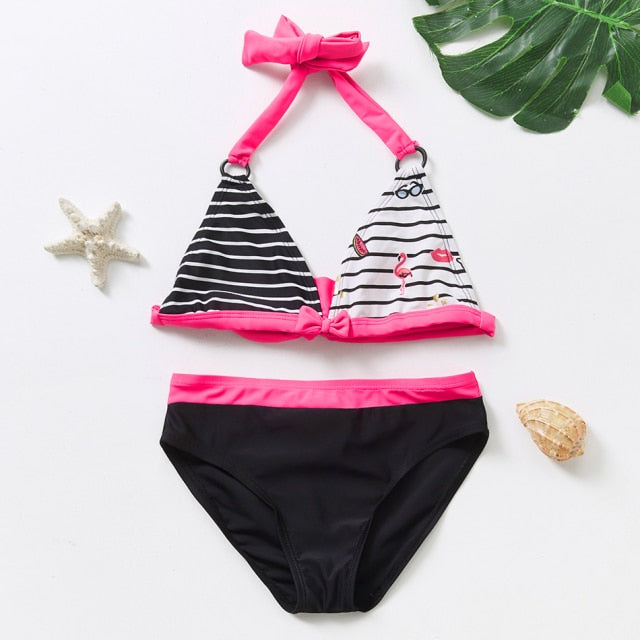 Swimwear Two Piece Flamingo Swimsuit Summer Bikini Sets Kids Swimsuit Lovely Swimwear