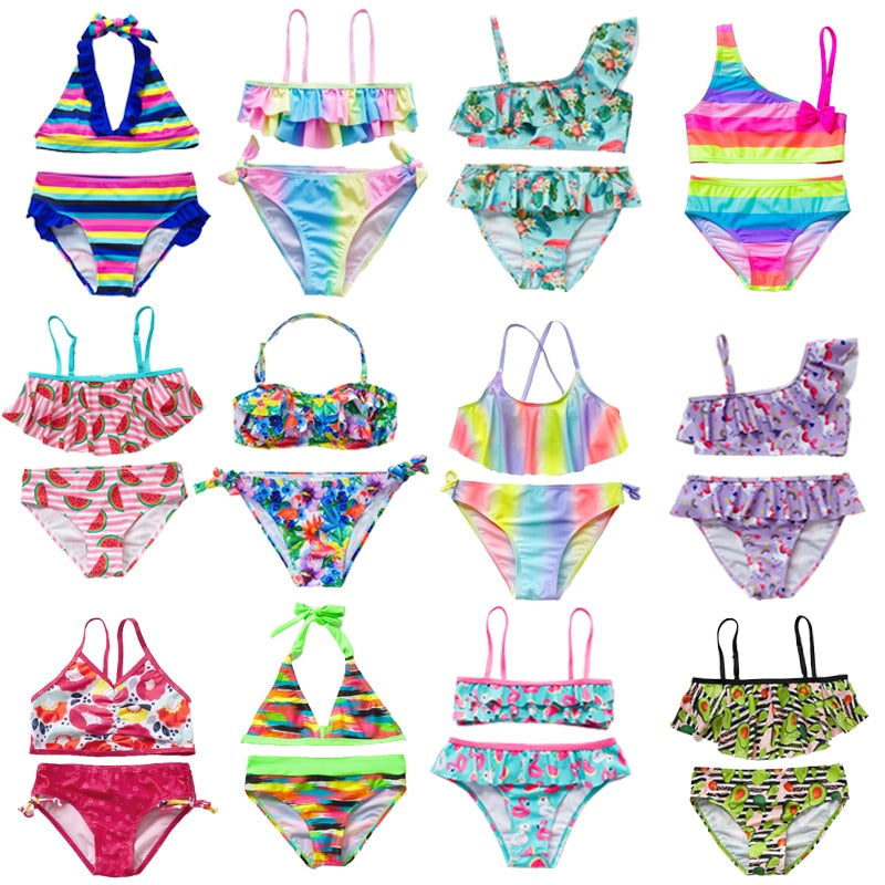 Swimwear Two Piece Flamingo Swimsuit Summer Bikini Sets Kids Swimsuit Lovely Swimwear