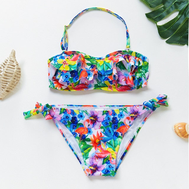 Swimwear Two Piece Flamingo Swimsuit Summer Bikini Sets Kids Swimsuit Lovely Swimwear