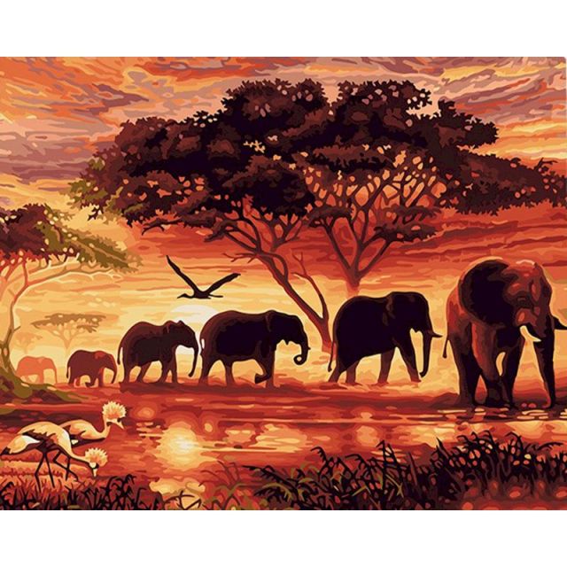 Frameless Painting By Numbers Animals On Canvas Pictures By Numbers Home Decoration DIY minimalism Style