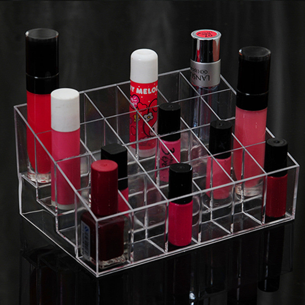 24 Lipstick Holder Display Stand Clear Acrylic Cosmetic Organizer Makeup Case Sundry Storage makeup organizer