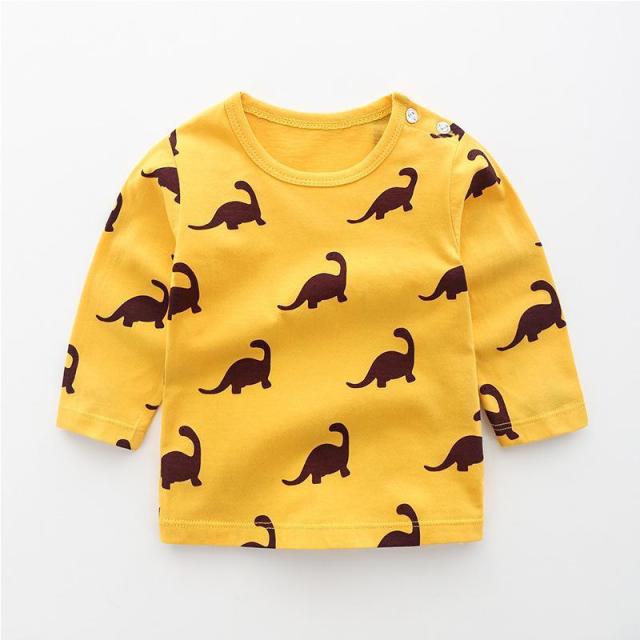 Baby Children's Clothing Cotton Long-sleeved T-shirt Korean Version Cute Tops Tee Underwear Soft Casual Bottoming Shirt