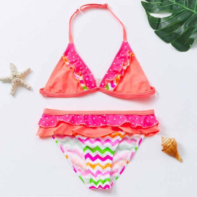 Swimwear Two Piece Flamingo Swimsuit Summer Bikini Sets Kids Swimsuit Lovely Swimwear