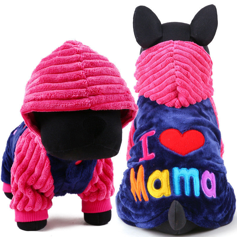 Fashion I love papa and mama winter Pet Dog Clothes Clothing For Pet Small Large Dog Coats Jackets for chihuahua