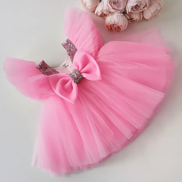 Girls Ruffles Princess Dress For Kids Wedding Elegant Party Tutu Prom Gown Children Birthday Pageant Communion Formal