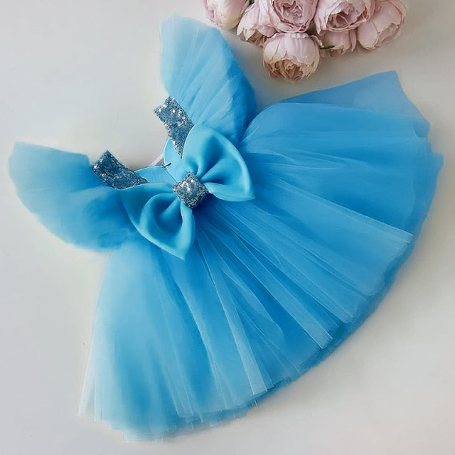 Girls Ruffles Princess Dress For Kids Wedding Elegant Party Tutu Prom Gown Children Birthday Pageant Communion Formal