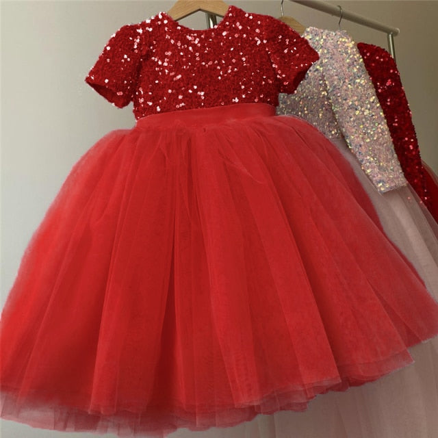 Girls Ruffles Princess Dress For Kids Wedding Elegant Party Tutu Prom Gown Children Birthday Pageant Communion Formal