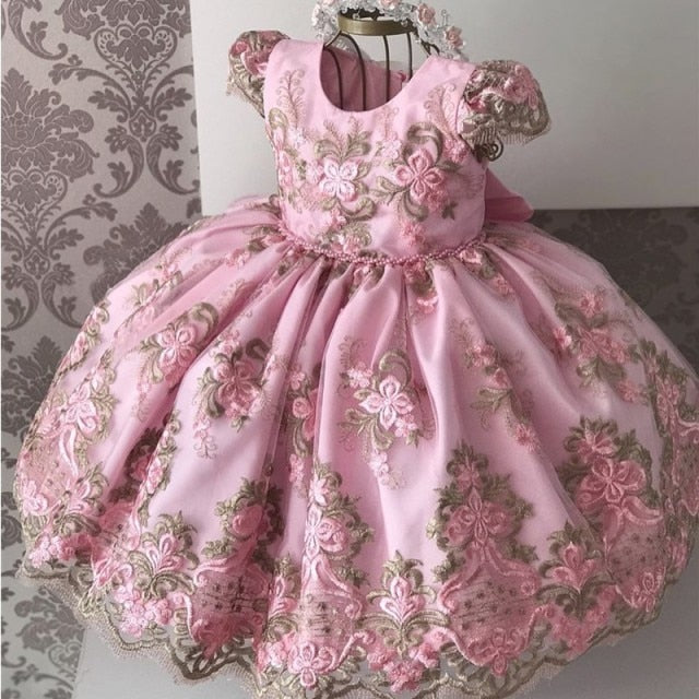 Girls Ruffles Princess Dress For Kids Wedding Elegant Party Tutu Prom Gown Children Birthday Pageant Communion Formal