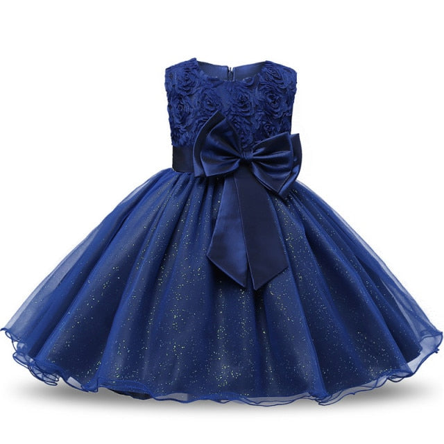 Girls Ruffles Princess Dress For Kids Wedding Elegant Party Tutu Prom Gown Children Birthday Pageant Communion Formal