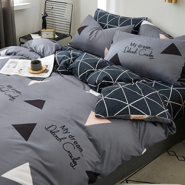 Nordic Simple Bedding Set Adult Duvet Cover Sets Bedclothes Bed Linen Sheet Single Double Queen King size Qulit Covers 240/220