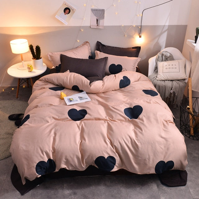 Nordic Simple Bedding Set Adult Duvet Cover Sets Bedclothes Bed Linen Sheet Single Double Queen King size Qulit Covers 240/220
